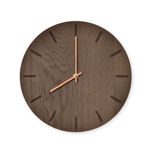 Hemverk Vægur Ø: 28 cm – Dark Oak/Copper