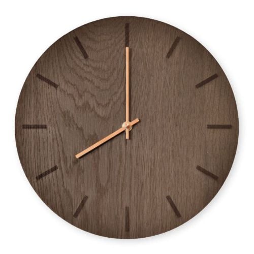 Hemverk Vægur Ø: 38 cm – Dark Oak/Kobber