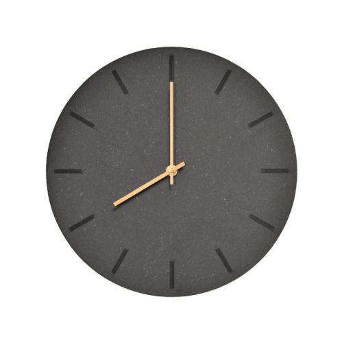 Hemverk Vægur Ø: 28 cm – Gunpowder/Gold