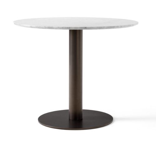 &Tradition In Between SK18 Dining Table Ø: 90 cm - Bianco Carrara Marble/Bronzed Base