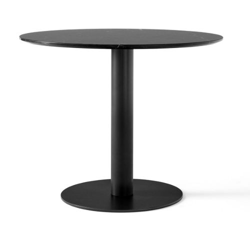 &Tradition In Between SK18 Dining Table Ø: 90 cm - Nero Marquina Marble/Black Base