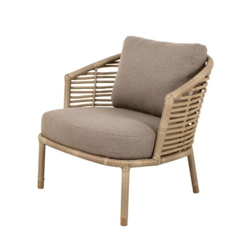 Cane-line Outdoor Sense Loungestol inkl. AirTouch Hyndesæt SH: 45 cm - Natural Weave/Taupe