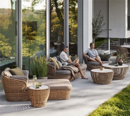 Cane-line Outdoor Basket Daybed Inkl. AirTouch Hyndesæt L: 203 cm - Taupe/Natur Weave