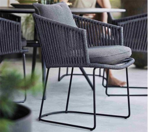 Cane-line Outdoor Moments Stühl SH: 42 cm - Dunkelgrau