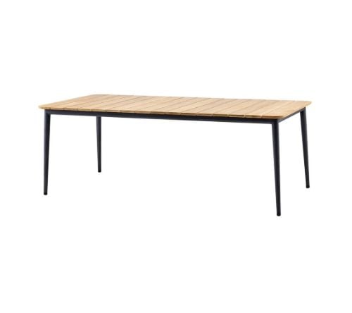 Cane-line Outdoor Core Spisebord 210x90 cm - Lava Grey Aluminium/Teak