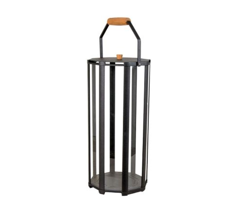Cane-line Outdoor Lightlux Lanterne m. Hank Stor H: 52 cm - Lava Grey Aluminium/Teak