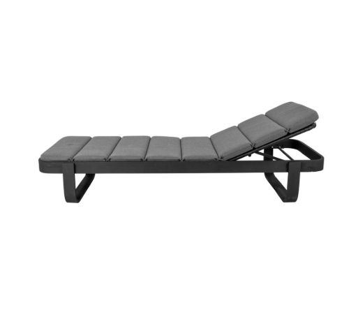 Cane-line Outdoor Cut Sonnenliege inkl. AirTouch-Kissen L: 199 cm – Lavagraues Aluminium/Grau