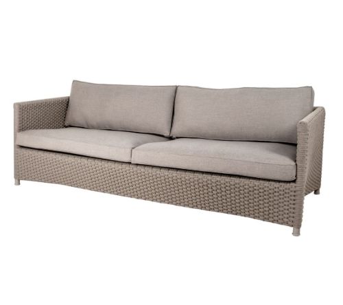Cane-line Outdoor Diamond 3 Pers. Sofa inkl. Natté Hyndesæt L: 209 cm - Taupe/Soft Rope