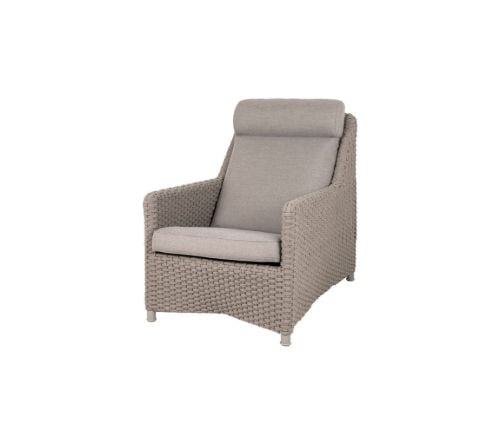 Cane-line Outdoor Diamond Highback Stol inkl. Natté Hyndesæt SH: 42 cm - Taupe/Taupe Soft Rope