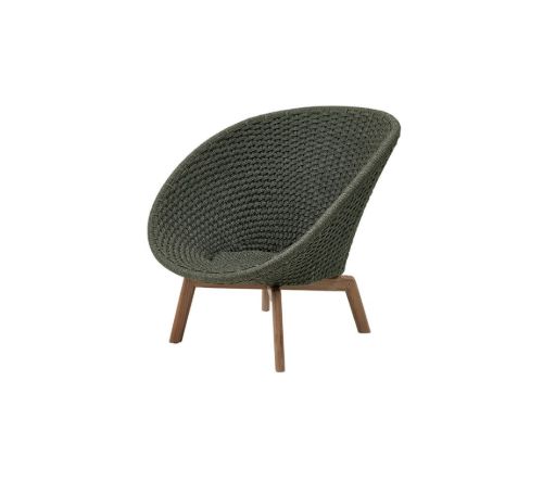 Cane-line Outdoor Peacock Loungestol - Teak/Dark Green