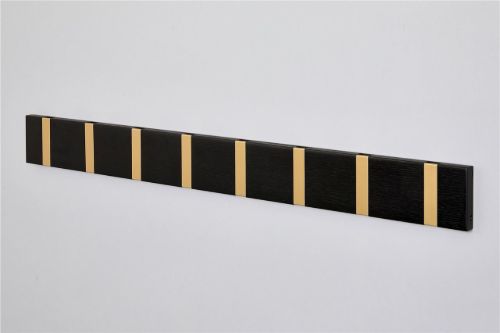 KNAX vandret 8 knagerække L: 79,2 cm - Sortbejdset Eg/Messing