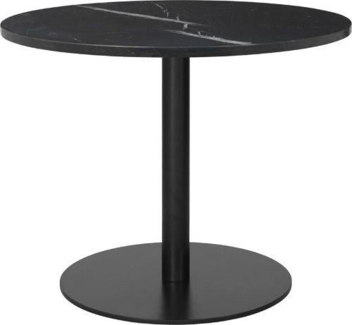 GUBI 1.0 Lounge Table Ø: 80 cm - Black Marquina Marble/Black Base