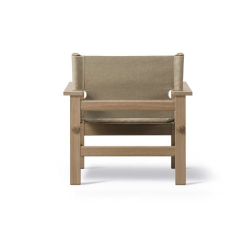 Fredericia Furniture 2031 The Canvas Chair von Børge Mogensen SH: 41,5 cm – Natürliches Canvas/hell geölte Eiche