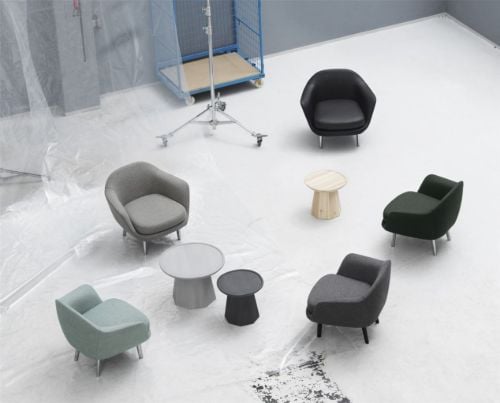 Normann Copenhagen Kieferntisch Klein H: 40,6 x Ø: 45 cm - Dunkelblau