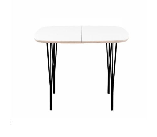 Haslev Symphony 86 Spisebord 90x90 cm - Hvid Laminat/Sort