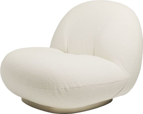 GUBI Pacha Lounge Chair m. Swirvel - Pearl Gold/Harp 24 Ivory