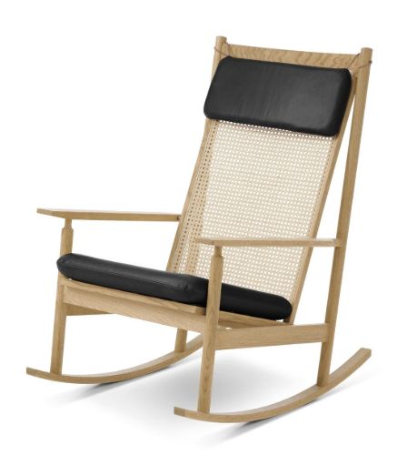 Warm Nordic Swing Rocking Chair H: 103 cm - Oak/Black