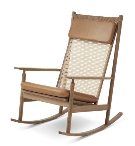Warm Nordic Swing Rocking Chair H: 103 cm - Teak/Camel