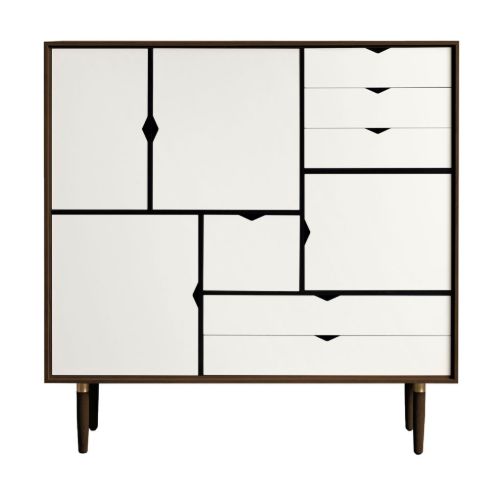 Andersen Furniture S3 Skænk 132x131 cm - Valnød/Hvid Front