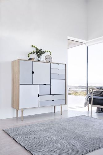 Andersen Furniture S3 Beistelltisch 132x131 cm – Walnuss/Weiße Front