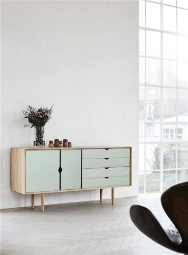 Andersen Furniture S6 Beistelltisch 163 x 79 cm – seifenbehandelte Eiche/Ozeangrau