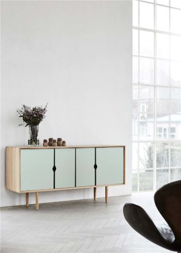 Andersen Furniture S7 Beistelltisch 163 x 80 cm – seifenbehandelte Eiche/Ozeangrau