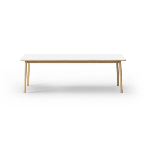 Fredericia Furniture 6490 Ana Spisebord m. Udtræk 220x95 cm - Hvid Nanolaminat/Sæbebehandlet Eg