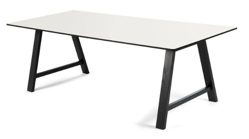 Andersen Furniture T1 Spisebord 220x95 cm med udtræk - Sort/Hvid