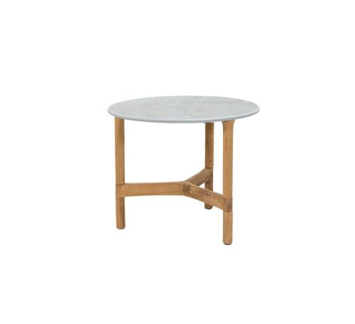 Cane-line Outdoor Twist Sofabord Lille Ø: 45 cm - Fossil Grey/Teak