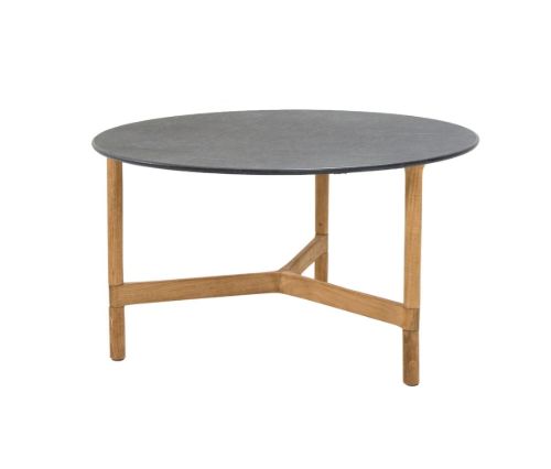 Cane-line Outdoor Twist Sofabord Medium Ø: 70 cm - Fossil Black/Teak