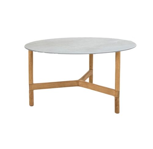 Cane-line Outdoor Twist Sofabord Medium Ø: 70 cm - Fossil Grey/Teak