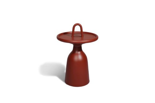 Mindo 104 Side Table w. Handle  Ø: 40 cm - Terra. Red