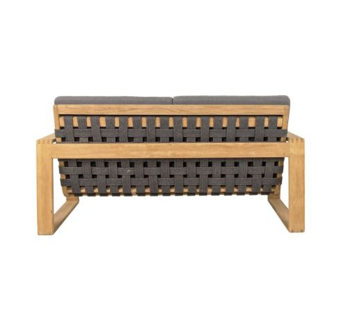 Cane-line Outdoor Endless Soft 2 Pers. Sofa inkl. Hyndesæt L: 162 cm – Soft Rope Dunkelgrau/Teak