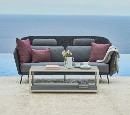 Cane-line Outdoor Mega 2 Pers. Sofa inkl. AirTouch Hyndesæt L: 203 cm – Graphit/Gewebe
