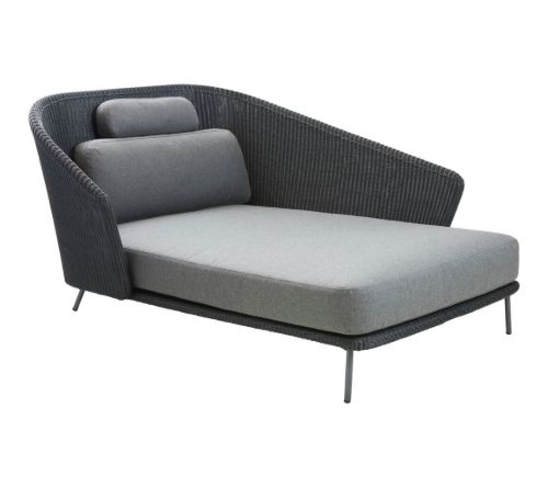Cane-line Outdoor Mega Venstre Daybed inkl. AirTouch Hyndesæt L: 180 cm - Graphite