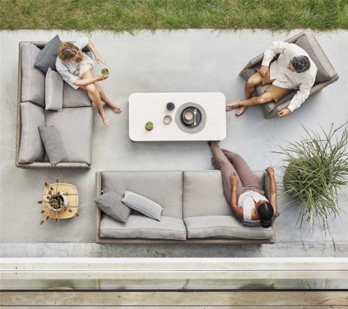 Cane-line Outdoor Diamond 2 Pers. Sofa inkl. Natté Hyndesæt L: 150 cm – Taupe/Weiches Seil