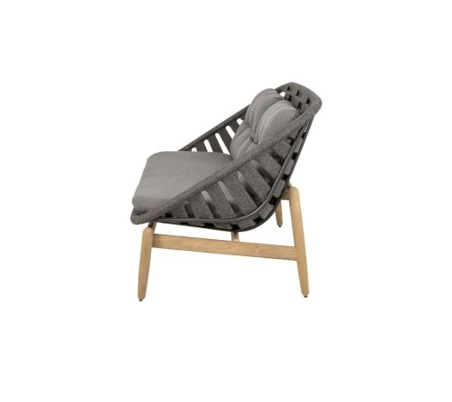 Cane-line Outdoor Strington 2 Pers. Sofa inkl. AirTouch Hyndesæt L: 135 cm - Dunkelgrau/Teak m. Weiches Seil