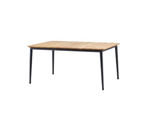 Cane-line Outdoor Core Spisebord 160x90 cm - Lava Grey Aluminium/Teak