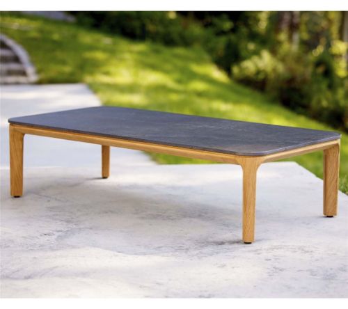 Cane-line Outdoor Aspect Couchtisch 120x60 cm - Fossil Black Keramik/Teak