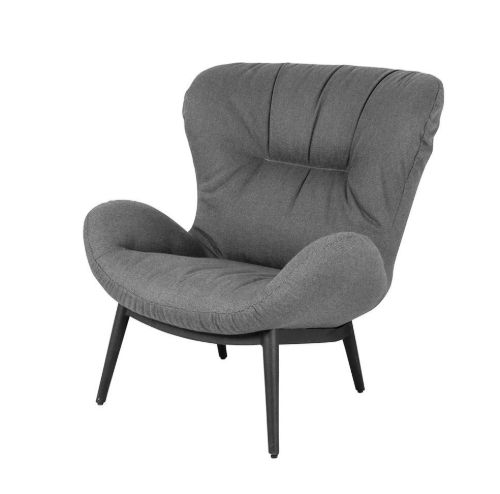 Cane-line Outdoor Serene Loungestol inkl. AirTouch Hyndesæt SH: 39 cm - Grey/Black