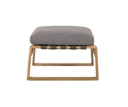 Cane-line Outdoor Endless Soft Fußhocker inkl. AirTouch Kissen H: 41 cm – Grau/Teak