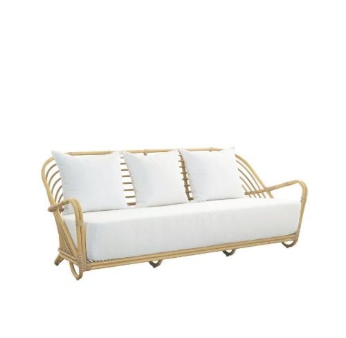 Sika-Design Charlottenborg 3 Pers. Sofa inkl. Kissen & Kissen B: 199 cm – Natur/B50 Tempotest Weiß