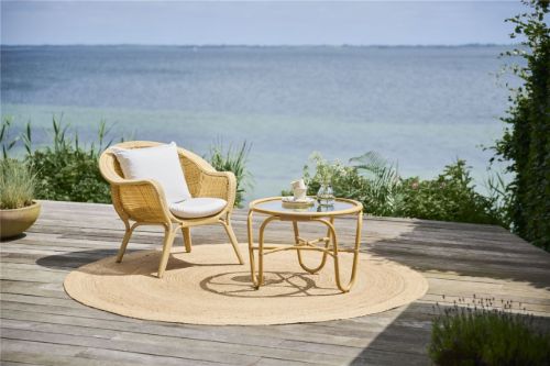 Sika-Design Charlottenborg Couchtisch mit Glas H: 50 cm - Natur