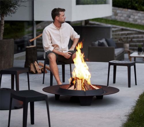 Cane-line Outdoor Cut Skammel H: 40 cm - Schwarzes Aluminium
