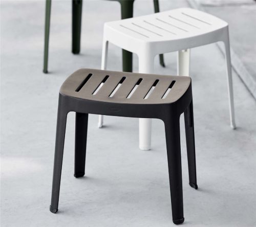 Cane-line Outdoor Cut Skammel H: 40 cm – Weißes Aluminium