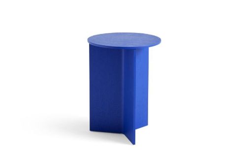 HAY Slit Table Wood High H: 47 cm - Vivid Blue