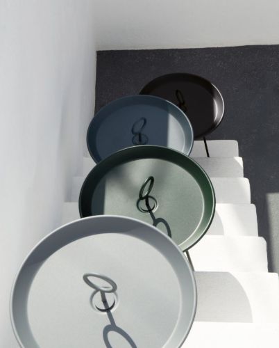 HOUE EYELET Tabletttisch Ø: 45 cm - Dunkelgrau