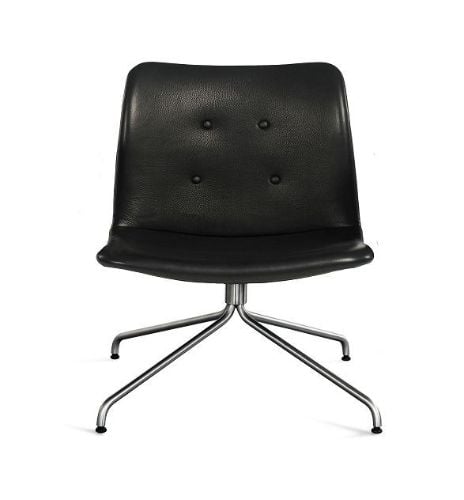 Bent Hansen Primum Loungestol SH: 38 cm - Zenso 2 207/Børstet Rustfrit Stål m. Drejestel