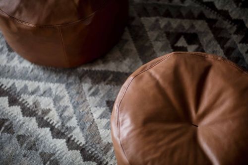 Bent Hansen M48 Marokko Pouf Rund Ø: 48 cm - Zenso 2 Cognac Leder