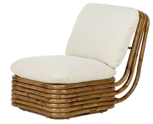 GUBI Bohemian 72 Lounge Chair SH: 43 cm - Rattan/Chevron 002
